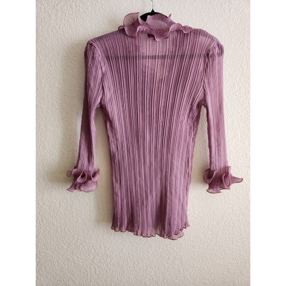 y2K Daniel Women's Ruffle Button Up Blouse Lg - Picture 2 of 10